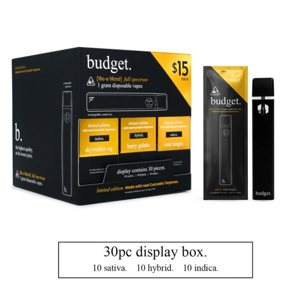 Budget Limited Edition 1G Disposable Vape Starter Box ? 30 Pack