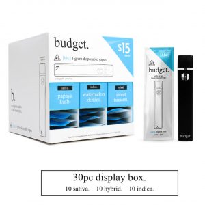 Budget Starter Box of 1G Disposable Vape Pens – 30 Pack
