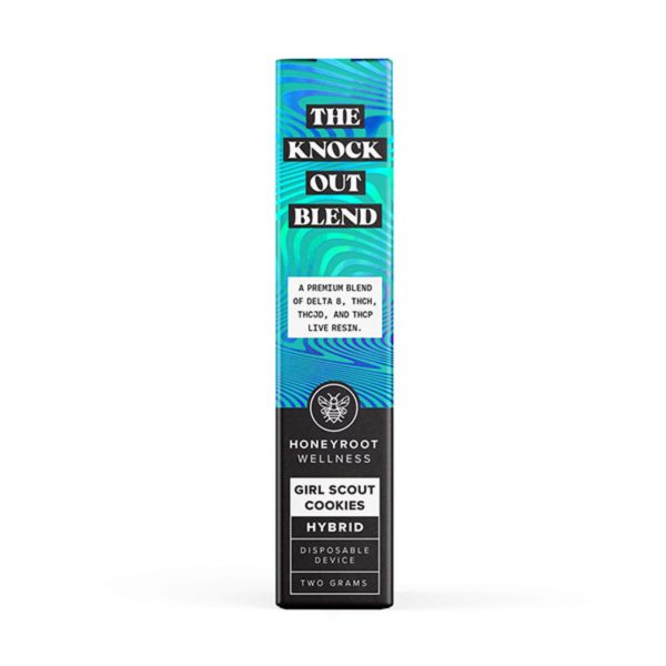 Honeyroot KnockOut Delta-8, THC-H, THC-JD, THC-P 2G Live Resin Disposable Vape - Image 2
