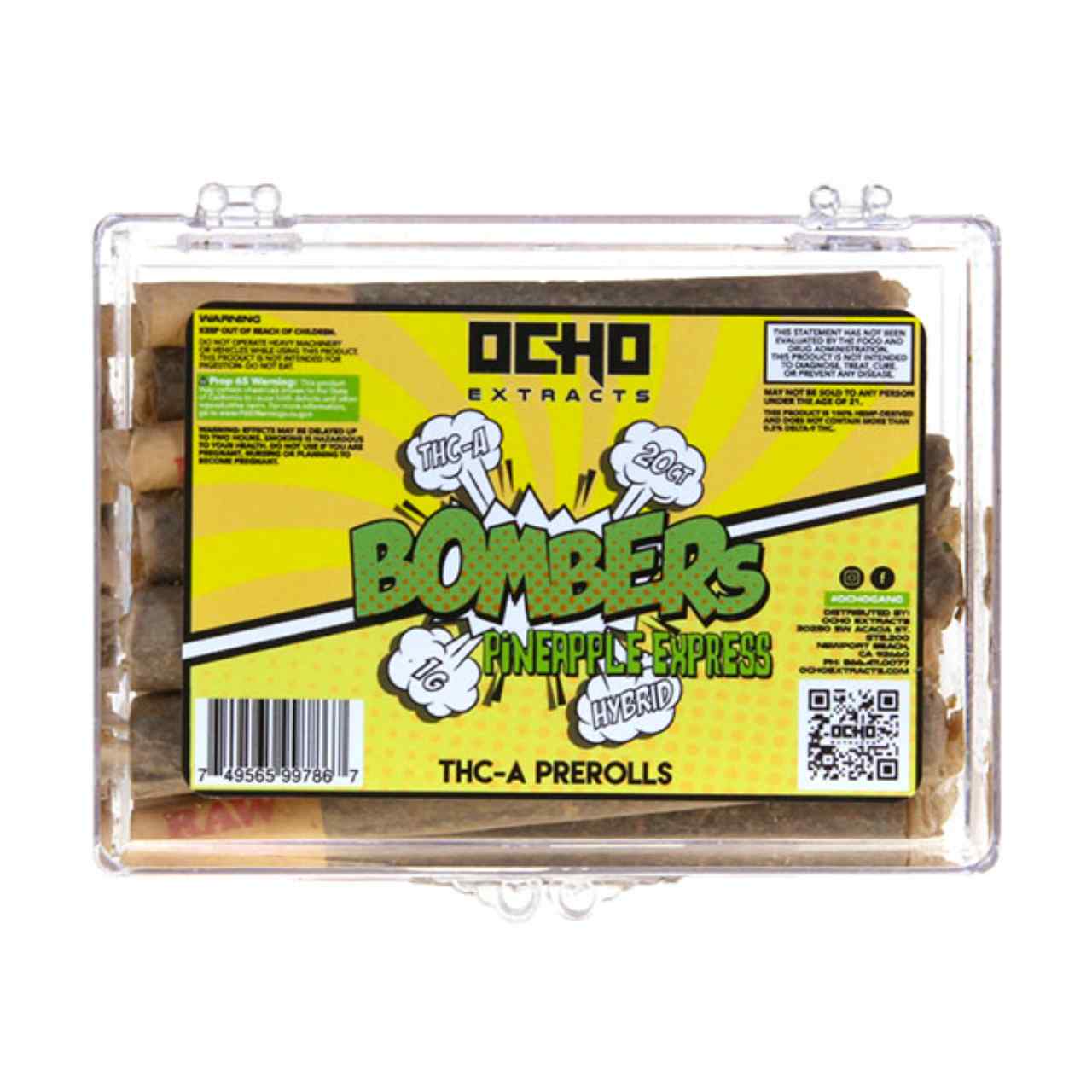 Ocho Extracts Bombers THC-A Pre Roll 1G-20PK - Image 3