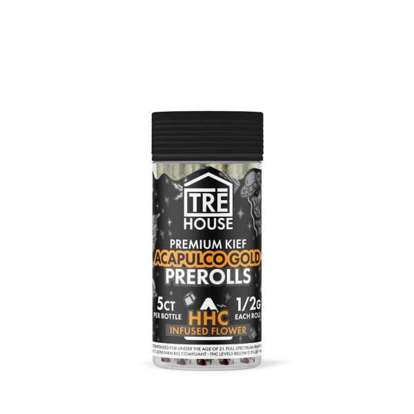 TRE House Premium Kief Infused HHC Flower PreRolls - 5 Count Jar
