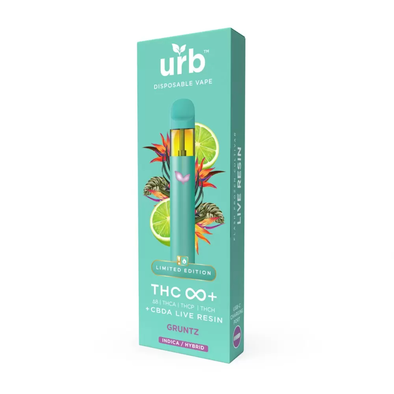 URB THC Infinity+ Delta-8/THC-A/THC-P/THC-H/CBD-A Live Resin Disposable - 3G - Image 2