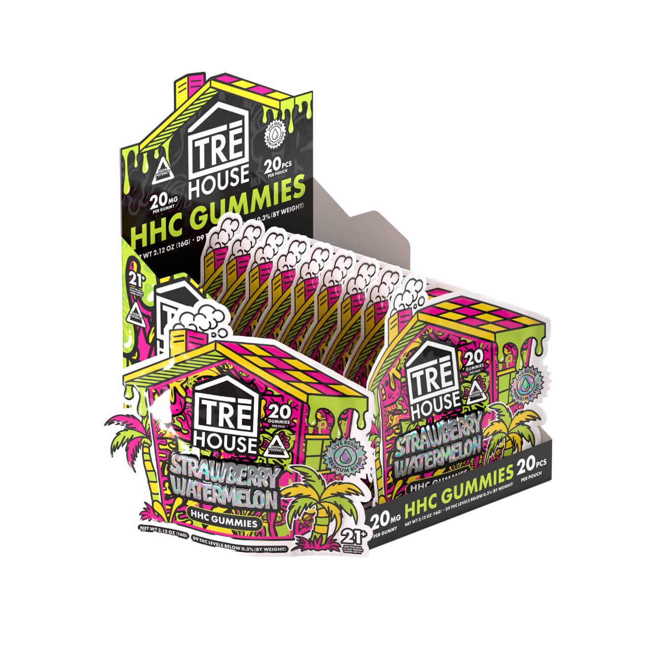 TRE House HHC Gummies - 500MG 20CT Strawberry Watermelon
