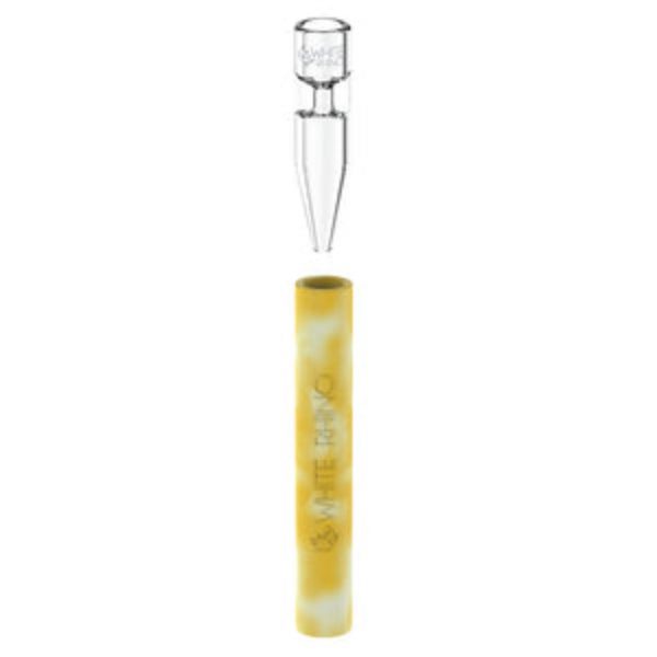 White Rhino Chillum To Straw Quartz Glow in the Dark - Assorted Colors 25CT Display - Image 3