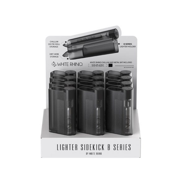White Rhino Lighter Sidekick B Series Transparent Black - 12CT Display - Image 3
