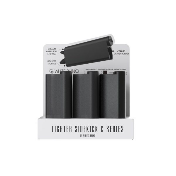 White Rhino Lighter Sidekick C Series Solid Black - 12CT Display - Image 2