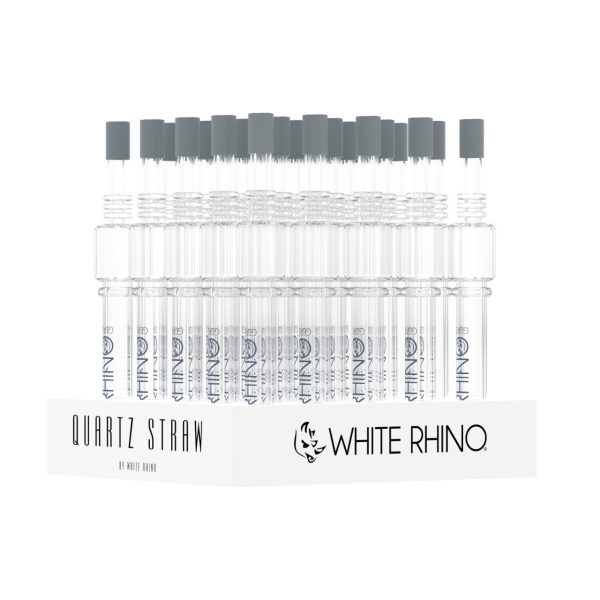 White Rhino Quartz Dab Straw w/ Silicone Cap - 25CT Display - Image 4