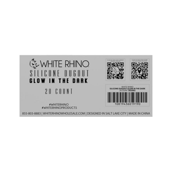 White Rhino Silicone Dugout Glow in the Dark - Assorted Colors 20CT Display - Image 3