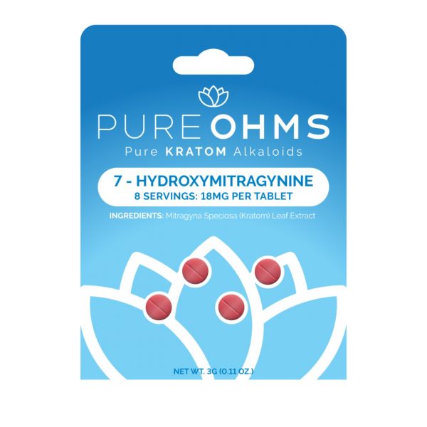 Pure Ohms 7-Hydroxymitragynine Pure Kratom Alkaloids Tablet - 4PK