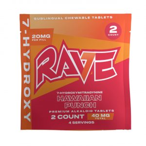 RAVE 7-Hydroxymitragynine Tablets 40MG - 2CT Hawaiian Punch