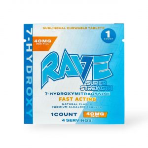 RAVE Super Strength 7-Hydroxymitragynine Fast Acting Tablet 40MG - 1CT
