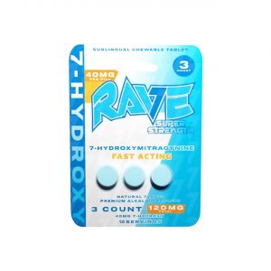 RAVE Super Strength 7-Hydroxymitragynine Fast Acting Tablets 120MG - 3CT