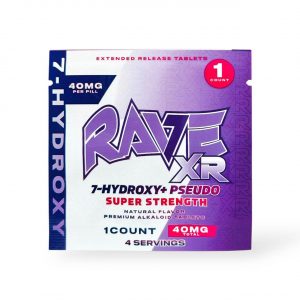 RAVE XR Super Strength 7-Hydroxy + Pseudo Tablet 40MG - 1CT
