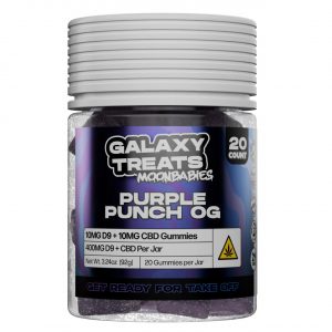 Galaxy Treats Moon Babies D9/CBD Gummies 400MG