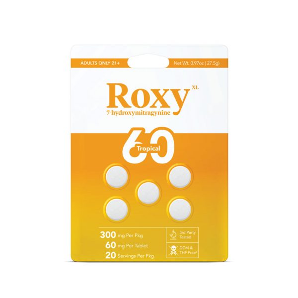 Roxy 7-Hydroxymitragynine Tablets – 5-pack of 60MG each for fast-acting relief, mood support, and calming effects.