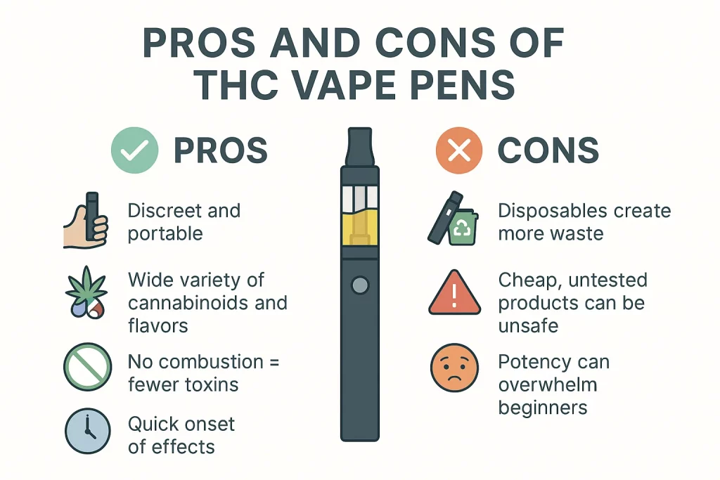 Pros and cons of THC vape pens for beginners and experienced users