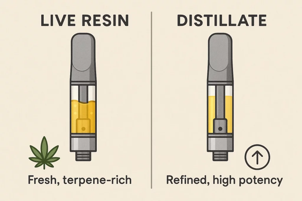 Live Resin vs Distillate Carts